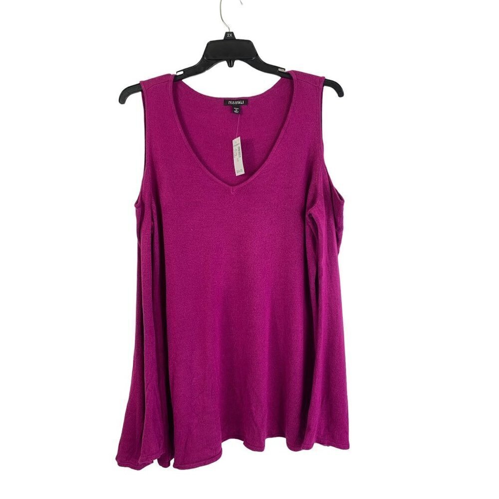 Roz & Ali Women's Berry Cold Shoulder Top